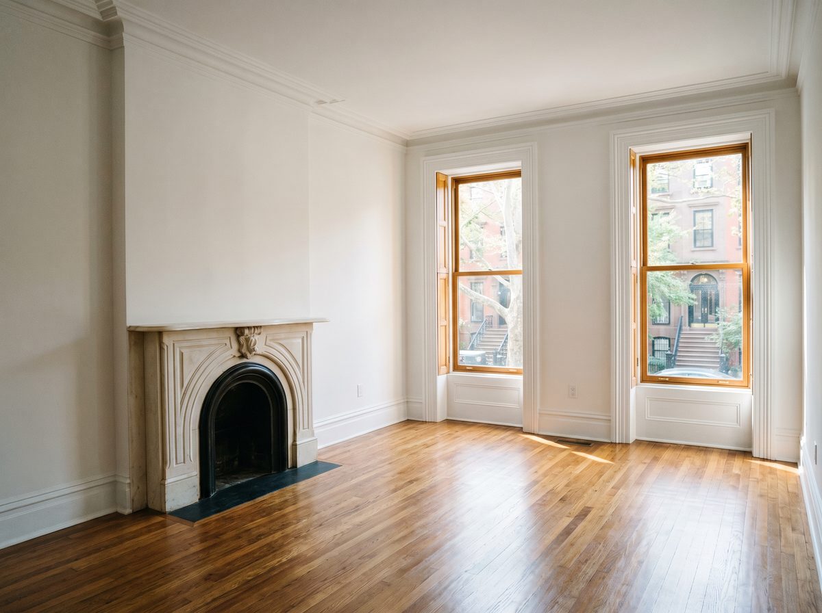 Smooth finished interior walls in a Brooklyn home
